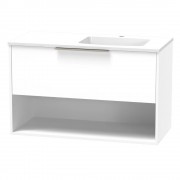 NIKAU GROVE 1000 RIGHT HAND BOWL DRAWER OPEN ULTRA GLOSS WHITE