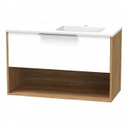 NIKAU GROVE 1000 RIGHT HAND BOWL DRAWER OPEN ULTRA GLOSS WHITE/COLOUR