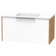 NIKAU GROVE 900 SINGLE DRAWER ULTRA GLOSS WHITE/COLOUR WHITE