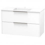 NIKAU GROVE 1000 CENTRE BOWL DOUBLE DRAWER WALL ULTRA GLOSS WHITE