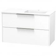 NIKAU GROVE 1000 RIGHT HAND BOWL DOUBLE DRAWER WALL ULTRA GLOSS WHITE