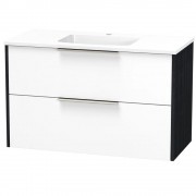 NIKAU GROVE 1000 RIGHT HAND BOWL DOUBLE DRAWER WALL ULTRA GLOSS WHITE/COLOUR