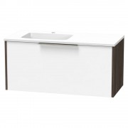 NIKAU GROVE 1000 LEFT HAND BOWL SINGLE DRAWER ULTRA GLOSS WHITE/COLOUR