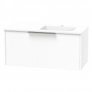 NIKAU GROVE 1000 RIGHT HAND BOWL SINGLE DRAWER ULTRA GLOSS WHITE