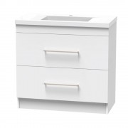 CASHMERE NORFOLK 900 DOUBLE DRAWER FLOOR WHITE MELAMINE