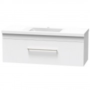 CASHMERE NORFOLK 1200 SINGLE DRAWER WHITE MELAMINE