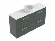 1200 Harrow Slim Luxe Wall Hung Single Basin Vanity (4 Drawer)