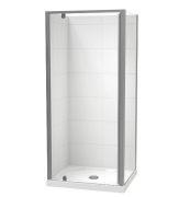 SIERRA 900X760 2 SIDED 900 DOOR- TILED WALL- SATIN-CENTRE WASTE