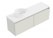 1200 Oxley Slim Luxe Wall Hung Left Hand Offset Basin Vanity (2 Drawer)