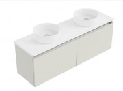1200 Oxley Slim Luxe Wall Hung Double Basin Vanity (2 Drawer)