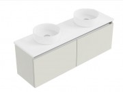 1200 Oxley Slim Luxe Wall Hung Double Basin Vanity (2 Drawer)