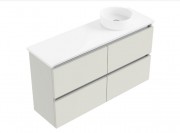 1200 Oxley Slim Luxe Wall Hung Right Hand Offset Basin Vanity (4 Drawer)