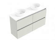 1200 Oxley Slim Luxe Wall Hung Double Basin Vanity (4 Drawer)