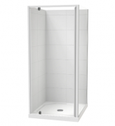 SIERRA 1000X900 2 SIDED 900 DOOR -TILED WALL - WHITE - CENTRE WASTE