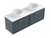 1200 Francisco Slim Luxe Wall Hung Double Basin Vanity (2 Drawer)