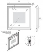 Broadway 600 Mirror With LED Lighting And Demister