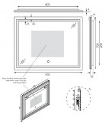 Broadway 900 Mirror With LED Lighting And Demister