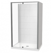 SIERRA 1200x900 2 SIDED - TILED WALL- SATIN-CENTRE WASTE