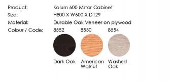Kolum 600 Mirror 1 Door Washed Oak