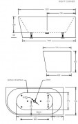 Newark 1500 Righthand Freestanding Bath