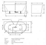 Newark 1500 Freestanding Back-To-Wall Bath