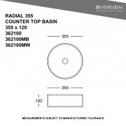 Radial 355 Gloss White Countertop Basin