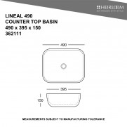 Lineal 490 Countertop Basin