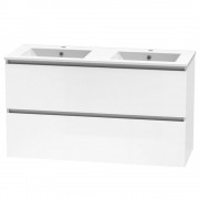 PINNACLE VALLEY 1200 DB DOUBLE DRAWER WALL WHITE MELAMINE