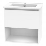 PINNACLE SLIM 600 DRAWER OPEN WHITE MELAMINE