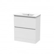 PINNACLE SLIM 750 DOUBLE DRAWER FLOOR WHITE MELAMINE