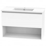 PINNACLE SLIM 900 DRAWER OPEN WHITE MELAMINE