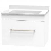 CASHMERE STATESMAN 600 SINGLE DRAWER WHITE MELAMINE
