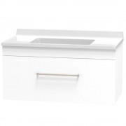 CASHMERE STATESMAN 900 SINGLE DRAWER WHITE MELAMINE