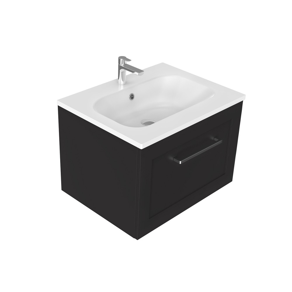 600 Francisco Wall Hung Vanity (1 Drawer) - Specify Colour & Drawer Front & Basin