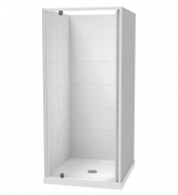 SIERRA 1000X900 3 SIDED 900 DOOR- TILED WALL- WHITE- CENTRE WASTE