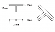 T-SHAPE SPACERS 2MM X 500