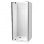 SIERRA 900X900 3 SIDED- TILED WALL - SATIN - CORNER WASTE