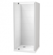 SIERRA 900X900 3 SIDED- TILED WALL- WHITE - CORNER WASTE