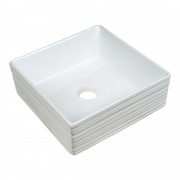 CORAL RIDGE SQUARE VESSEL BASIN - GLOSS WHITE