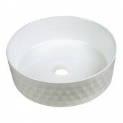 CORAL DIAMOND ROUND VESSEL BASIN - GLOSS WHITE