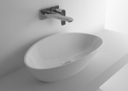 HARPER 600 STONECAST OVAL VESSEL GLOSS WHITE BASIN