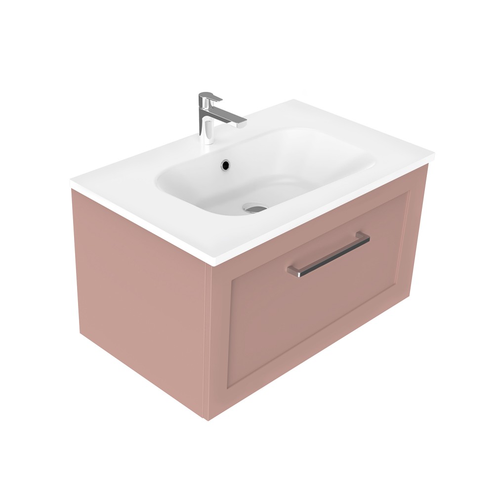 750 Francisco Wall Hung Vanity (1 Drawer) - Specify Colour & Drawer Front & Basin