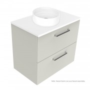 750 Harrow Luxe Wall Hung Vanity (2 Drawer) - Specify Colour & Slab Top