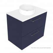 750 Harrow Luxe Wall Hung Vanity (2 Drawer) - Specify Colour & Slab Top