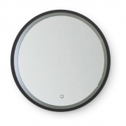 600 ROUND BROADWAY MIRROR BLACK WITH LED LIGHTING & DEMISTER