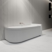 Laurel 1700 Right Corner Back to Wall Bath - Gloss White