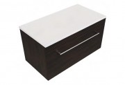 900 Skye Wall Hung Left Hand Offset Basin Vanity (1 Drawer) - Specify Colour & Slab Top