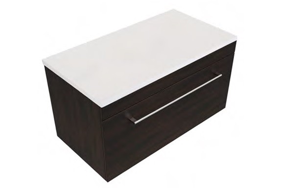 900 Skye Wall Hung Right Hand Offset Basin Vanity (1 Drawer) - Specify Colour & Slab Top