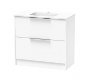 NIKAU GROVE 900 DOUBLE DRAWER FLOOR ULTRA GLOSS WHITE