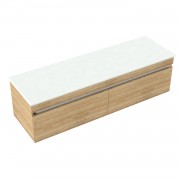 1500 Vega Wall Hung Right Hand Offset Basin Vanity (2 Drawer) - Specify Colour & Select Slab Top
